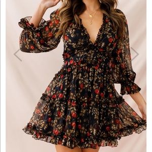 Selfie Leslie Laney Cutout Back Ruffle Trim Dress